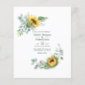 Boho Sunflower Eucalyptus Weddenschap Flyer (Voorkant)