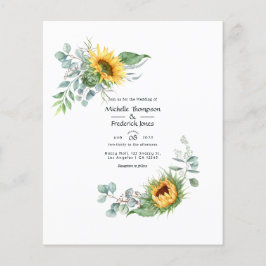 Boho Sunflower Eucalyptus Weddenschap Flyer