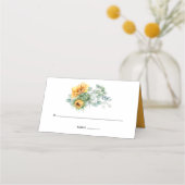 Boho Sunflower Eucalyptus Wedding Plaatskaartje (Voorkant)