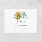 Boho Sunflower Eucalyptus Wedding Raffle Informatiekaartje (Voorkant)