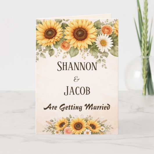 Boho Sunflower Floral Elegant Custom Wedding  (Voorkant)