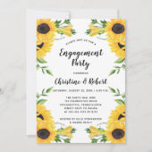 Boho Sunflower Floral | Green Engagement Party in Kaart (Voorkant)