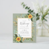 Boho Sunflower Greenery Waterverf Wedding BUDGET (Staand voorkant)