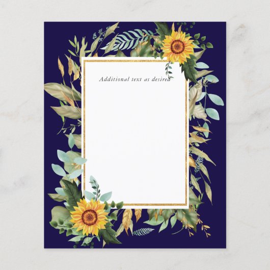 Boho Sunflower Greenery Waterverf Wedding BUDGET (Achterkant)
