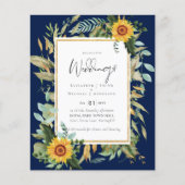 Boho Sunflower Greenery Waterverf Wedding BUDGET (Voorkant)