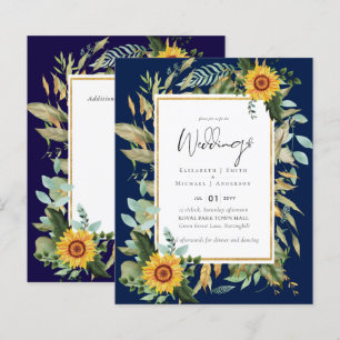Boho Sunflower Greenery Waterverf Wedding BUDGET