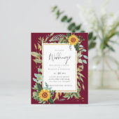 Boho Sunflower Greenery Waterverf Wedding BUDGET (Staand voorkant)