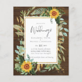 Boho Sunflower Greenery Waterverf Wedding BUDGET (Voorkant)