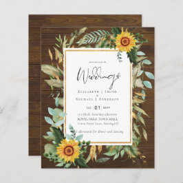Boho Sunflower Greenery Waterverf Wedding BUDGET