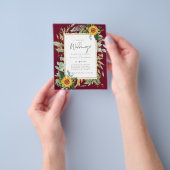 Boho Sunflower Greenery Waterverf Wedding BUDGET Flyer (Hand)