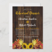 Boho Sunflower | Houtrepetitie: diner Kaart (Voorkant)