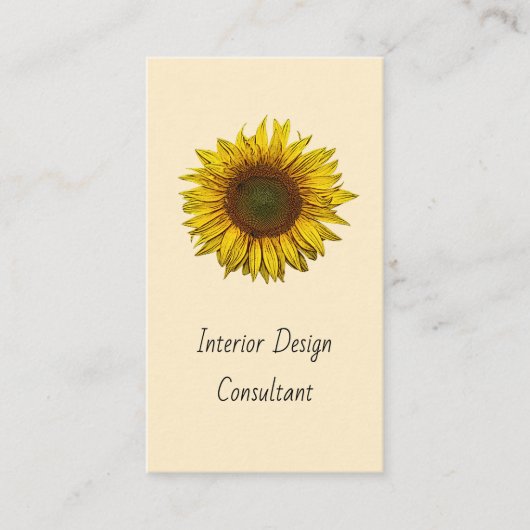 Boho Sunflower QR code Designer Rustic Cream Visitekaartje (Voorkant)