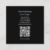 Boho Sunflower QR code Interior Designer  Vierkante Visitekaartje (Achterkant)