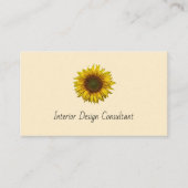 Boho Sunflower QR code Rustic Interior Designer  Visitekaartje (Voorkant)