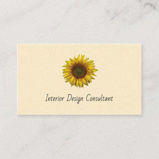 Boho Sunflower QR code Rustic Interior Designer  Visitekaartje (Voorkant)
