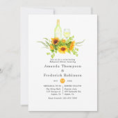 Boho Sunflower Rehearings Dinner Wine Tasting Kaart (Voorkant)