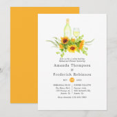 Boho Sunflower Rehearings Dinner Wine Tasting Kaart (Voorkant / Achterkant)