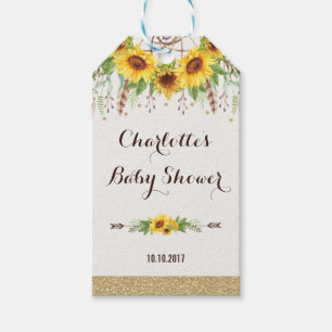 Boho Sunflower Rustic Waterverf Dreamweaver Cadeaulabel