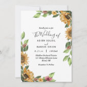 Boho Sunflower Rustic Wedding - alles in één keer Kaart (Voorkant)