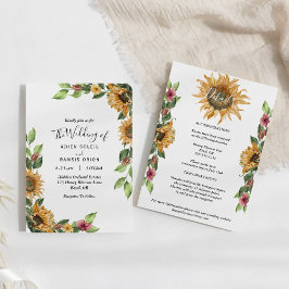 Boho Sunflower Rustic Wedding - alles in één keer Kaart