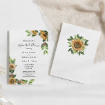 Boho Sunflower Rustic Wedding Rehearsal Dinner Kaart<br><div class="desc">Deze bonho zonnebloem rustige trouwrepetitie uitnodiging is perfect voor je moderne bohemische bruiloft. Dit ontwerp is voorzien van zwarte eenvoudige kalligrafie met bijtende zonnebloemen, groen en bloemen op een neutrale heldere witte achtergrond, die overeenkomt met uw klassieke bruiloft of elegante boho bruiloft in de zomer of de herfst. Met alle...</div>