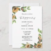 Boho Sunflower Rustic Wildflower Engagement Party Kaart (Voorkant)