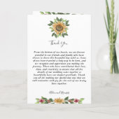 Boho Sunflower Rustic Wildflower Folded Wedding Programma (Achterkant)