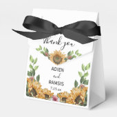 Boho Sunflower Rustic Wildflower Wedding Favor Box Bedankdoosjes (Voorkant Zijde)
