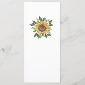 Boho Sunflower Rustic Wildflower Wedding Flat Menu (Achterkant)