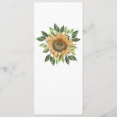 Boho Sunflower Rustic Wildflower Wedding Flat Programmakaart (Achterkant)