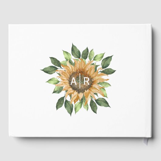 Boho Sunflower Rustic Wildflower Wedding Gastenboek (Achterkant)