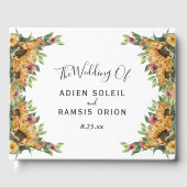 Boho Sunflower Rustic Wildflower Wedding Gastenboek (Voorkant)