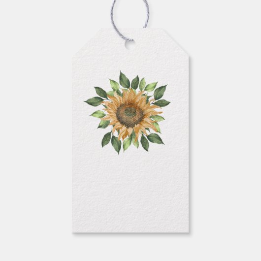 Boho Sunflower Rustic Wildflower Wedding Gift Labe Cadeaulabel (Achterkant)