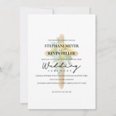 Boho Sunflower Rustic Wood Cross Wedding Kaart (Voorkant)