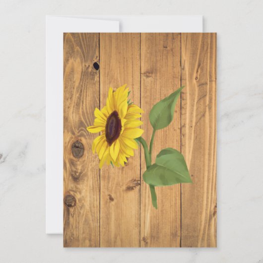 Boho Sunflower Rustic Wooden Cross Wedding Kaart (Achterkant)
