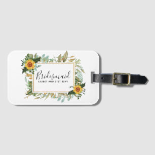 Boho Sunflower Sage Greenery Wedding Bagagelabel