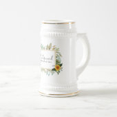 Boho Sunflower Sage Greenery Wedding Bierpul (Voorkant rechts)