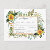 Boho Sunflower Sage Greenery Wedding Briefkaart (Voorkant)
