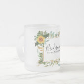 Boho Sunflower Sage Greenery Wedding Matglas Koffiemok (Voorkant links)