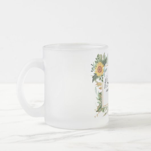 Boho Sunflower Sage Greenery Wedding Matglas Koffiemok (Links)