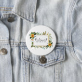 Boho Sunflower Sage Greenery Wedding Ronde Button 7,6 Cm (In situ)
