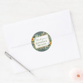 Boho Sunflower Sage Greenery Wedding Ronde Sticker (Envelop)