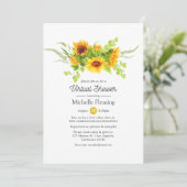 Boho Sunflower Virtual Bridal of Baby shower Kaart (Staand voorkant)