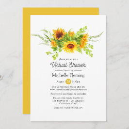 Boho Sunflower Virtual Bridal of Baby shower Kaart