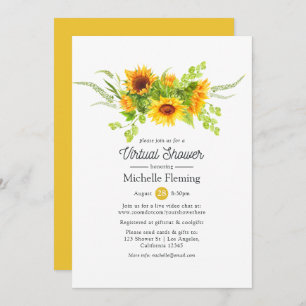 Boho Sunflower Virtual Bridal of Baby shower Kaart