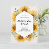 Boho Sunflower Waterverf Moederdag Brunch Kaart (Staand voorkant)