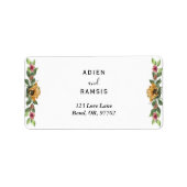 Boho Sunflower Wedding Return Label (Voorkant)