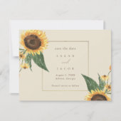 Boho Sunflower Wedding Save The Date (Voorkant)