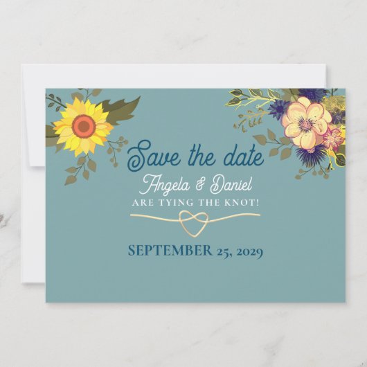 Boho Sunflower Wedding Save The Date (Voorkant)