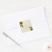Boho Sunflower Wedding Vierkante Sticker (Envelop)